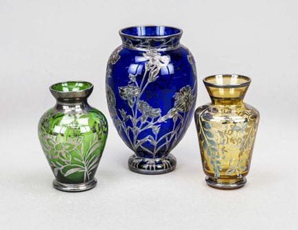 Trois vases, 2e moitié du XXe siècle, formes et ta