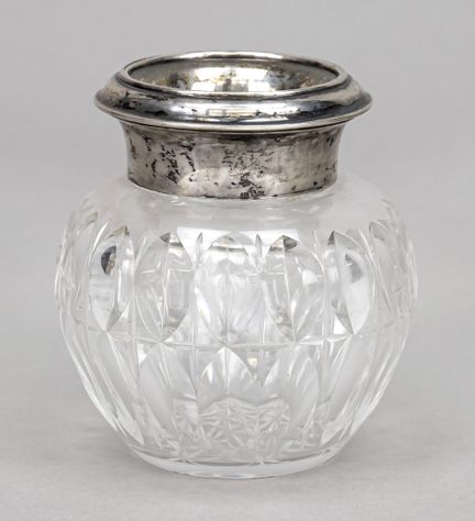 Vaso a sfera con bordo in argento, Germania, anni 
