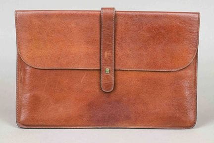 Aigner, Borsa portadocumenti vintage, pelle color 