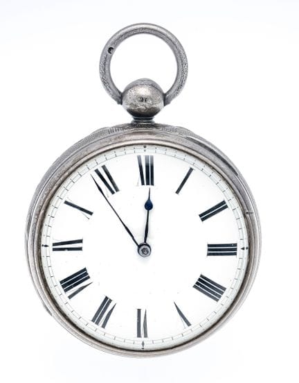 Orologio da tasca a molla in argento, con meccanis
