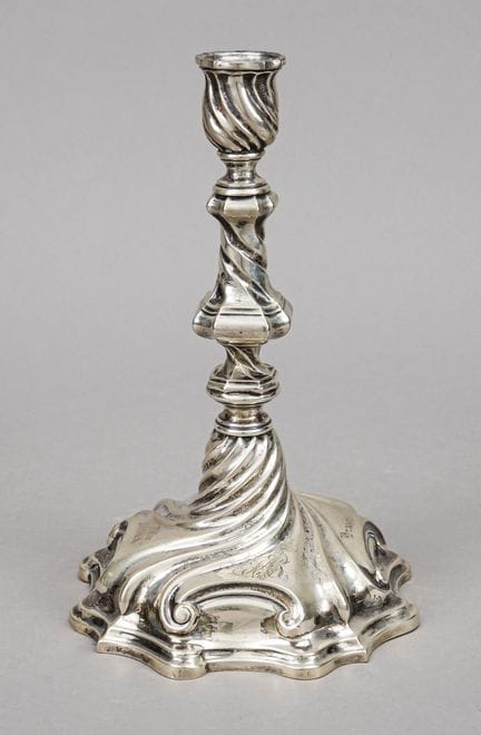 Candelabro, tedesco, 1900 circa, argento 800/000, 
