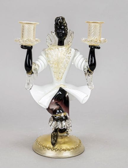 Chandelier figuratif à deux flammes, Italie, 2e mo