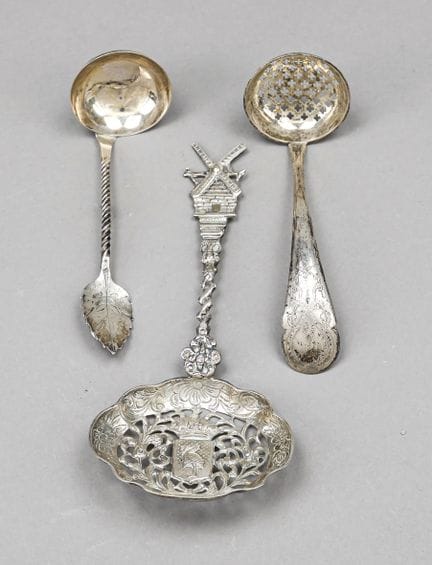 Trois pièces de service, XIXe/XXe siècles, argent 