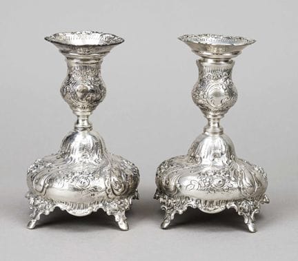 Coppia di candelieri, tedeschi, XX secolo, marchio