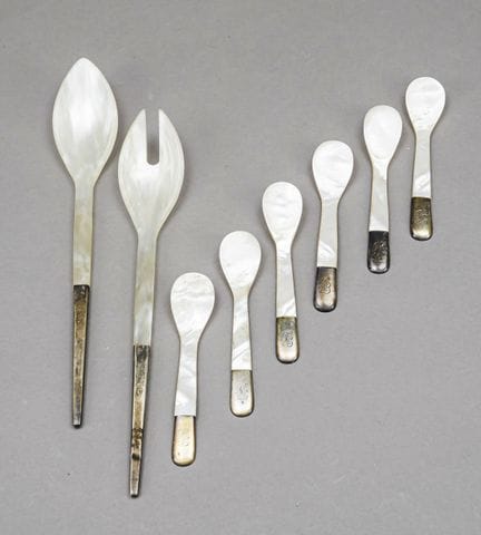 Cuillère et service à salade en deux pièces avec m
