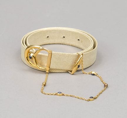 Cartier, cintura vintage, pelle di lucertola chiar
