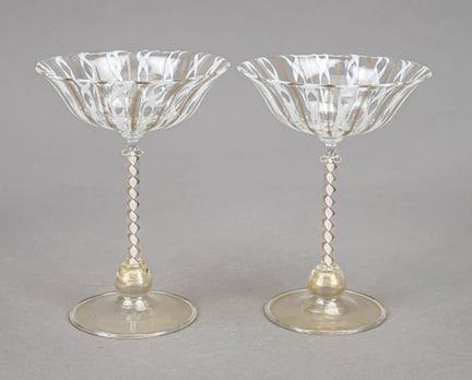Paire de grandes coupes à champagne, Italie, XXe s