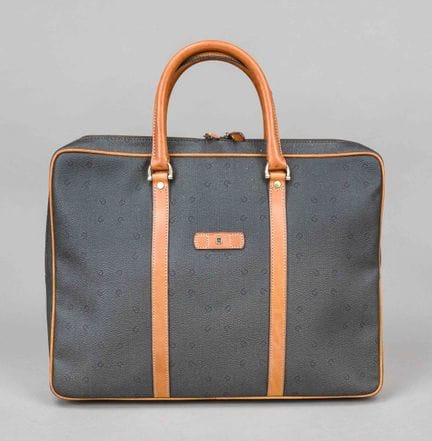 Aigner, bolsa vintage para portátil, piel (¿sintét