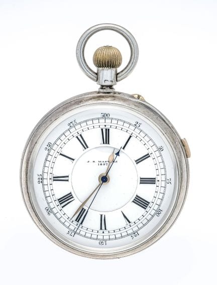 J.R. Masters 1897, orologio da tasca in argento, c