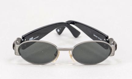 Versace, occhiali da sole, montatura color argento