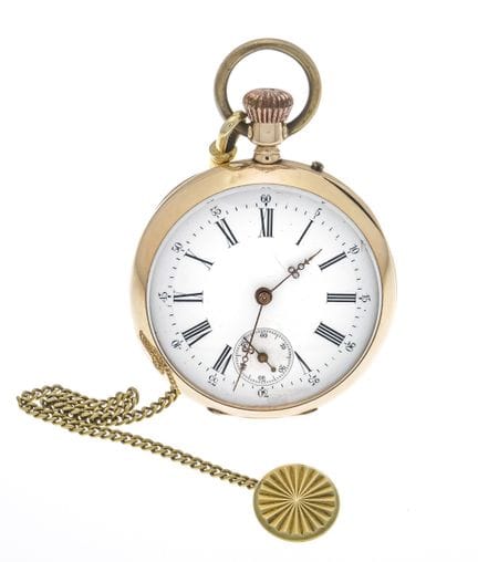 Orologio da tasca a cassa aperta, 1870 circa, 585/