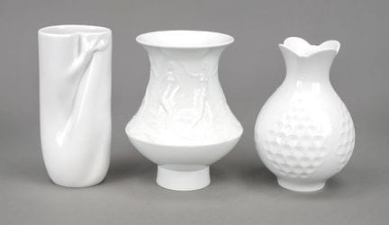 Tres jarrones, Meissen, marca posterior a 1934, 1.