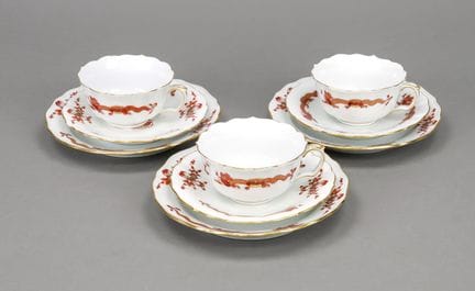 Tre servizi da tè, Meissen, periodo Pfeiffer 1924-