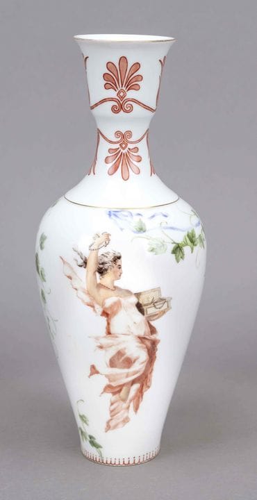 Jarrón, KPM Berlín, marca 1849-70, 2.ª serie, cuer