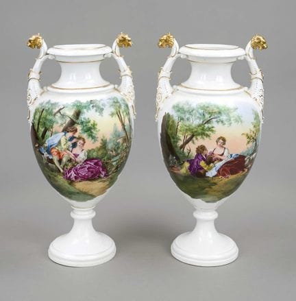 Par de jarrones, Meissen, marca «Knaufschwer» (185
