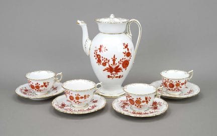 Servizio da caffè per 4 persone, 9 pezzi, Meissen,
