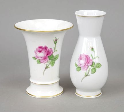 Dos jarrones, Meissen, marca posterior a 1934, 1.ª
