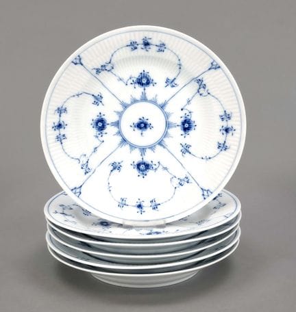 6 piatti piani, Royal Copenhagen, XX secolo, 1ª e 