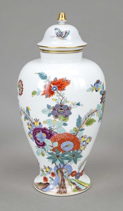 Jarrón grande con tapa, Meissen, posterior a 1934,