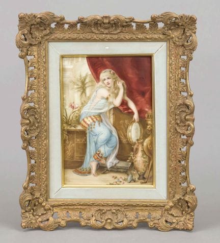 Tavola raffigurante un'odalisca, KPM Berlino, XIX 