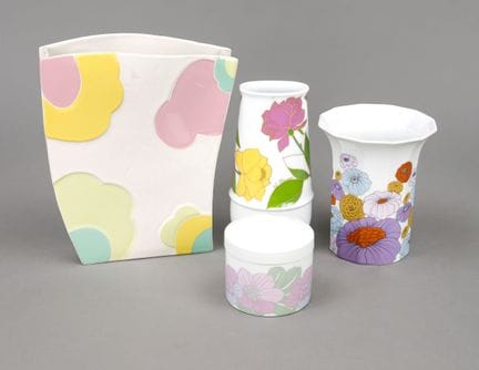 Tres jarrones y una lata con tapa, Rosenthal, sigl