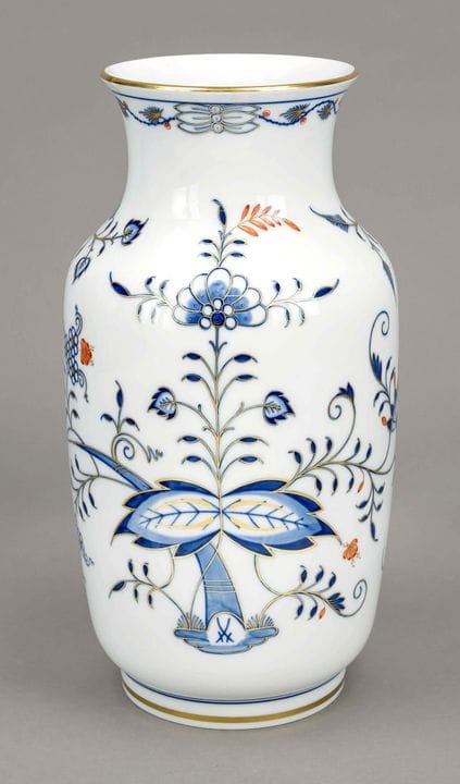 Jarrón grande, Meissen, siglo XX, primera guerra m