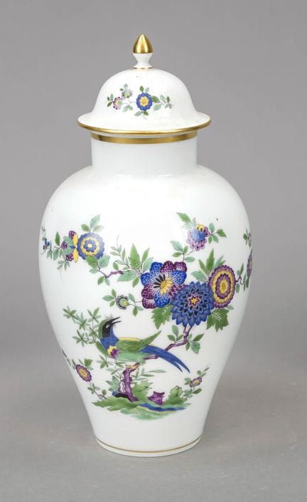 Jarrón con tapa, Meissen, marca posterior a 1934, 