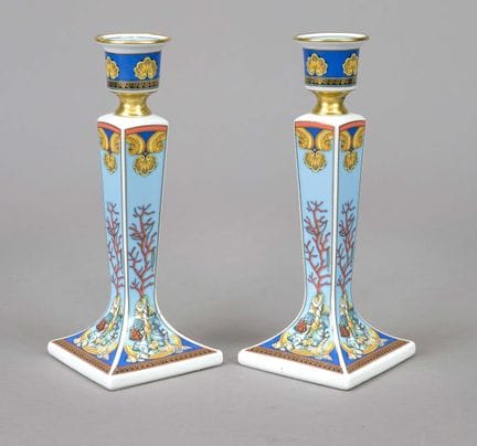 2  bougeoirs, Rosenthal meets Versace, fin du XXe 