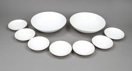 9 ciotole, KPM Berlino, marchio 1870-1945, 2ª seri