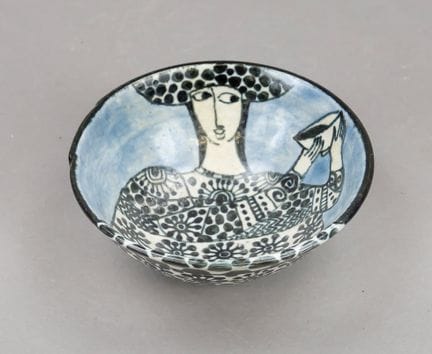 艺术家碗，底部印有品牌标记，约1950/60年代，釉下彩，直径13厘米