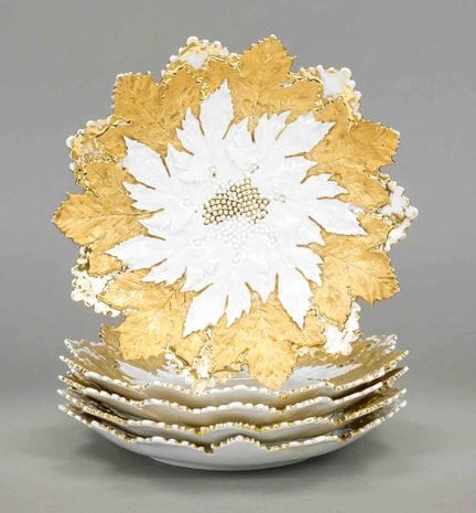 5 piatti da cerimonia, Meissen, XIX secolo, prima 