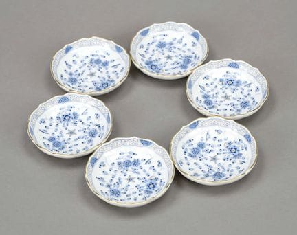 6 coupelles à confiseries, Meissen, marque postéri
