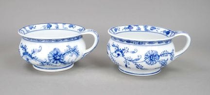 2个夜壶，Villeroy &amp; Boch，德累斯顿，1874-1909年间品牌，石质陶器，耳