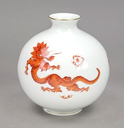 Jarrón esférico, Meissen, marca posterior a 1934, 