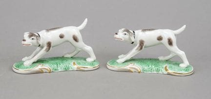 2 cani singoli, Nymphenburg, inizio XX secolo, isp