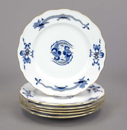 6 piatti da portata, Meissen, fine del XX secolo, 