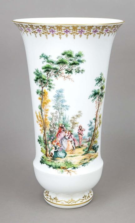 Jarrón grande, réplica de Meissen de 1937, forma d