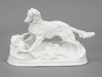Cane da caccia, Nymphenburg, XX secolo, bianco, su