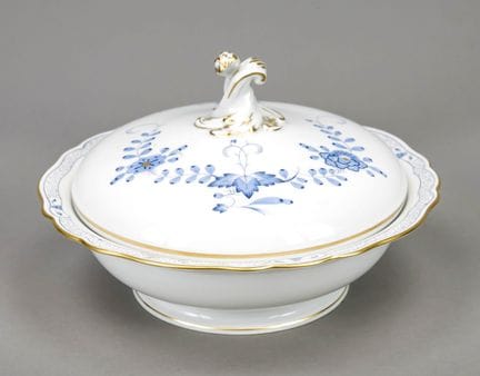 Saladier rond avec couvercle, Meissen, marque post