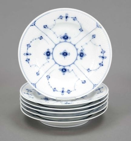 6 piatti piani, Royal Copenhagen, XX secolo, secon