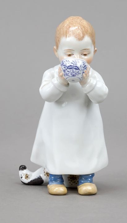 亨切尔儿童系列，配洋葱纹样茶杯，山雀图案，1934年后印制，一战时期，康拉德·亨切尔设计，1905年