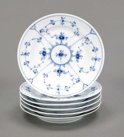 6 piatti piani, Royal Copenhagen, XX secolo, secon