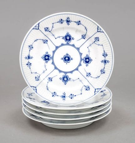 Cinque piatti da pane, Royal Copenhagen, marca 189