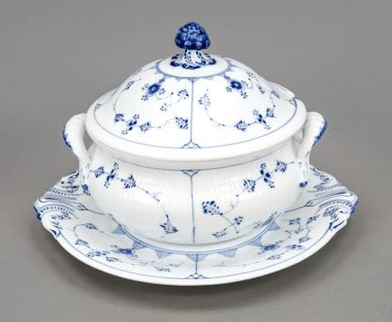 Terrina rotonda con coperchio e base, Royal Copenh