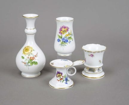 4 piezas de Meissen, finales del siglo XX, Primera