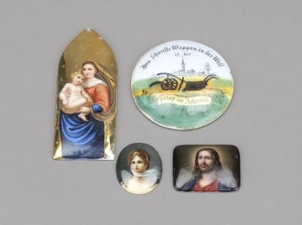 4 miniature, XX secolo, Maria con Gesù Bambino sec