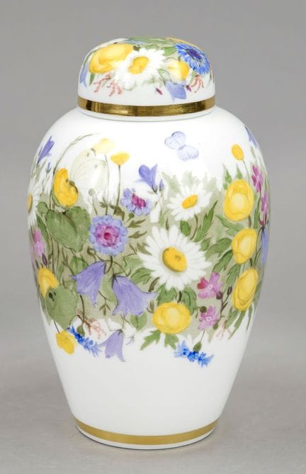 Jarrón con tapa, Nymphenburg, marca 1925-1975, dis