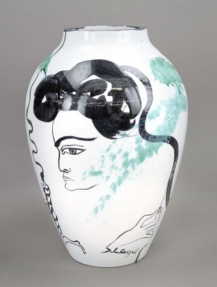 Jarrón de pie, diseño de Christine Schlegel (*1950