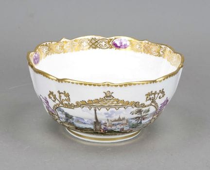 碗，迈森，克瑙夫施韦特（Knaufschwerter）品牌，1850-1924年，第二代，枝形碗耳，