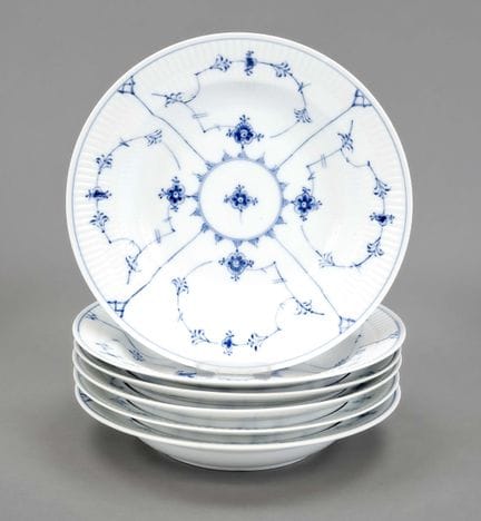 6 piatti da minestra, Royal Copenhagen, XX secolo,